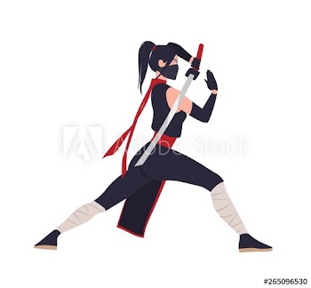 Female Japanese warrior, ninja or samurai