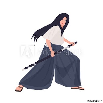 Female Japanese warrior or samurai girl