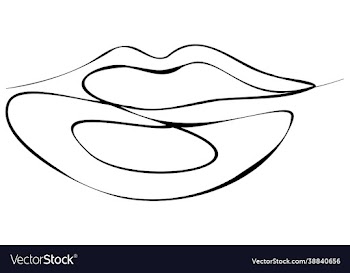 female lips line art