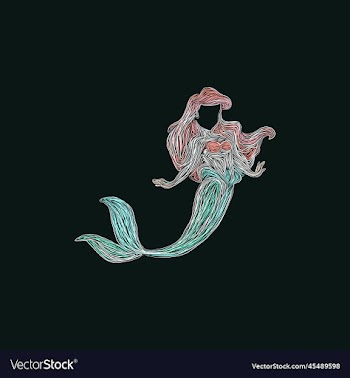 female mermaid swimming artwork style design