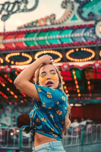 Female Model Poses At Fair