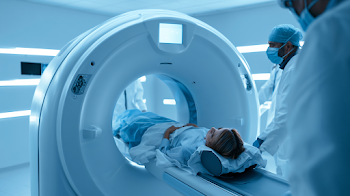 Female Patient Undergoing CT Scan in Modern Radiology Suite