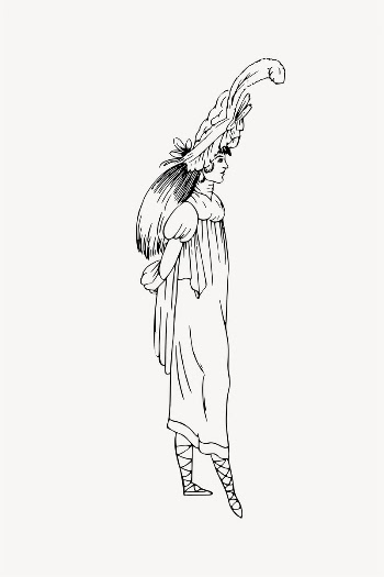Female performer drawing, vintage illustration | Free PSD - rawpixel