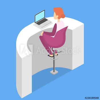 Female person sitting at the hotel reception