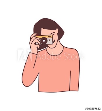 Female photographer cartoon character vector illustration