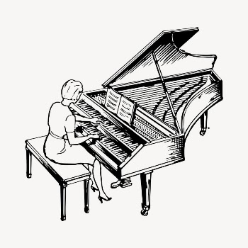 Female pianist clipart, vintage hand | Free Vector - rawpixel