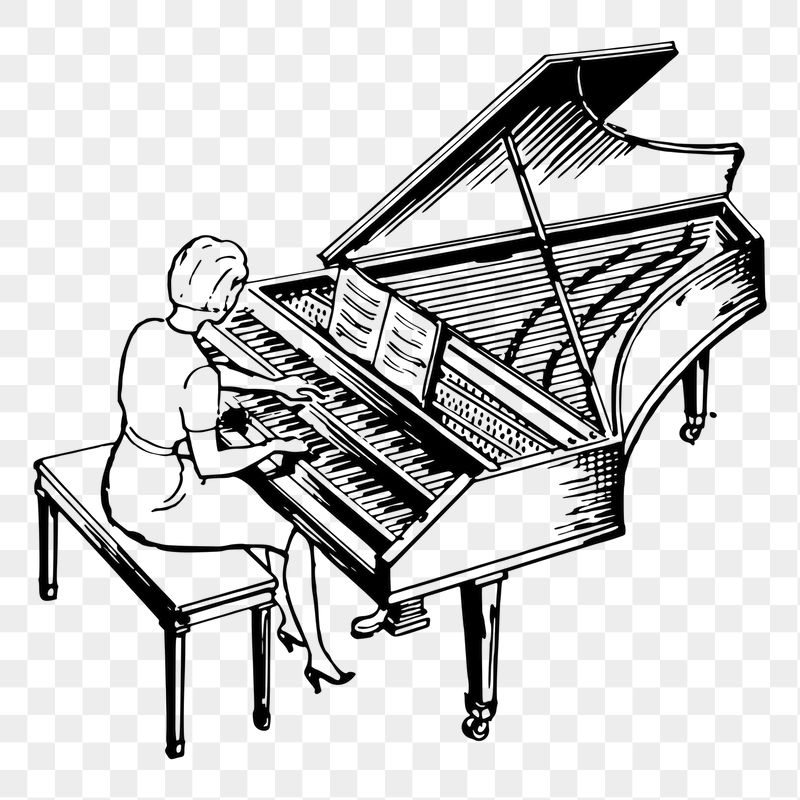Female pianist png sticker illustration, | Free PNG - rawpixel