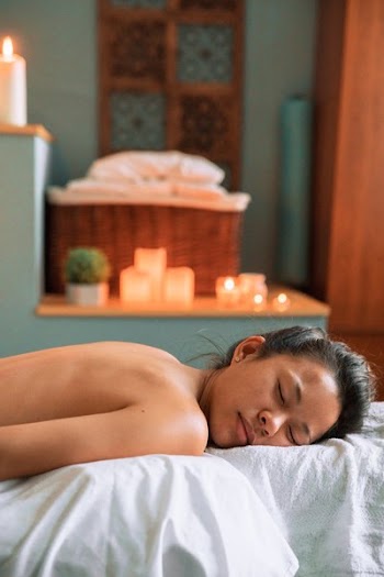 Female Relaxing At Spa