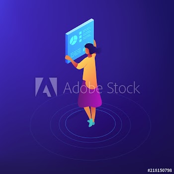 Female SEO expert using web analytics software