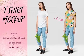 Female T-shirt Mockup