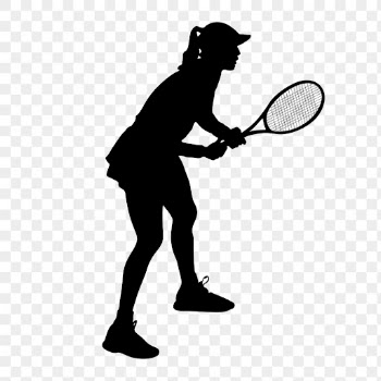Female tennis player png silhouette, | Free PNG - rawpixel