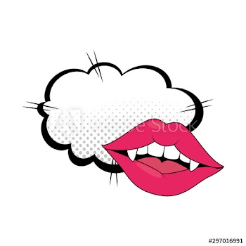 female vampire lips style pop art design