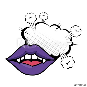 female vampire lips style pop art design