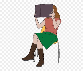 Female, Woman, Girl, Reading, Book - Girl Reading Clip Art