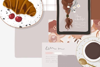 Feminine background, beauty blogger lifestyle | Free Vector Illustration - rawpixel