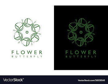feminine floral butterfly concept logo design