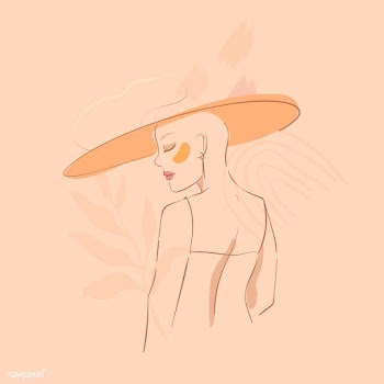 Feminine line art in an orange tone vector  | Free  vector - 2285909