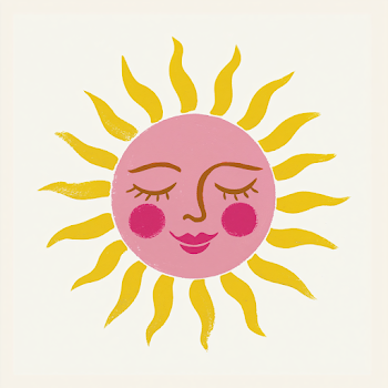 Feminine Retro Sun Illustration