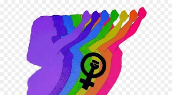 Feminism LGBT Woman Feminist theory KAOS GL - Icons and colored backgrounds for women's rights 