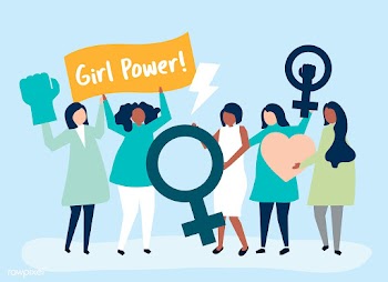 Feminists supporting gender equality with a p.. | Free stock vector - 479211