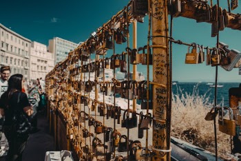 Fence Full Of Padlocks