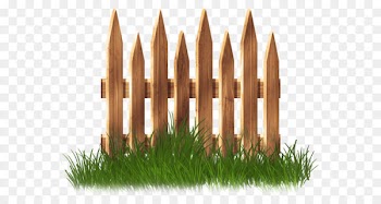 Fence Garden Lawn Clip art - Transparent Wooden Garden Fence with Grass Clipart 