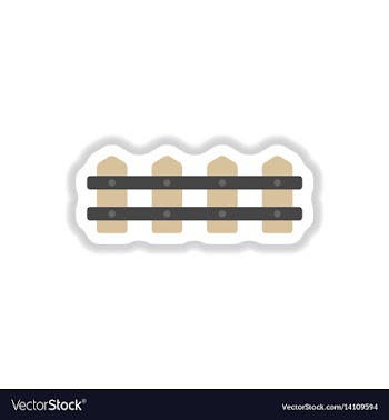 Fence icon in paper sticker style vector image