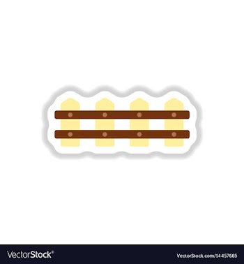 Fence icon in paper sticker style vector image