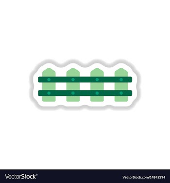 Fence icon in paper sticker style vector image