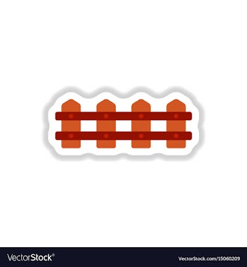 Fence icon in paper sticker style vector image