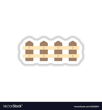 Fence icon in paper sticker style vector image