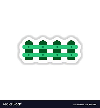 Fence icon in paper sticker style vector image