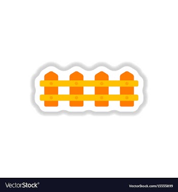 Fence icon in paper sticker style vector image