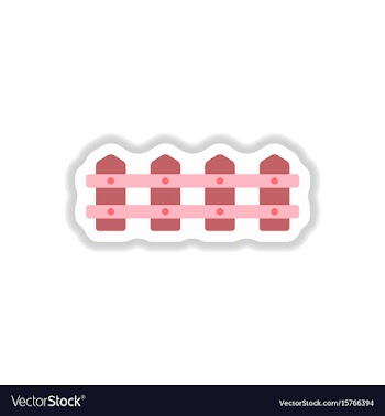Fence icon in paper sticker style vector image
