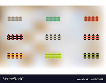 Fence icons collection vector image