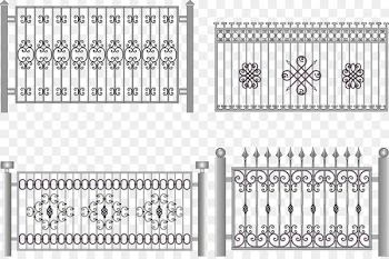 Fence Wrought iron Iron railing - Vector gates 