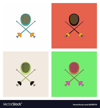 Fencing equipment set vector image