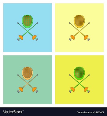 Fencing equipment set vector image