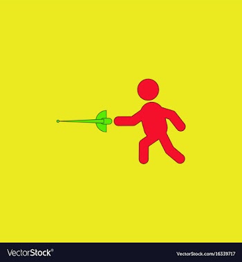 Fencing player fencer swordsman athletes vector image