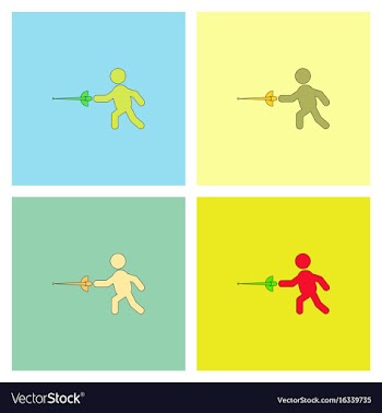 Fencing player fencer swordsman athletes vector image