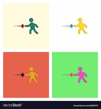 Fencing player fencer swordsman athletes vector image