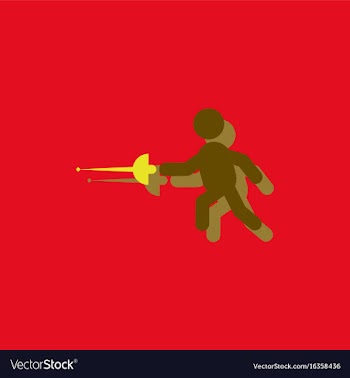 Fencing player fencer swordsman athletes vector image