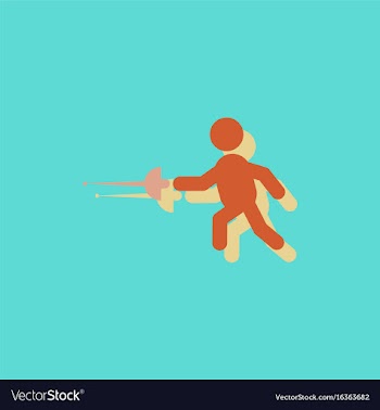 Fencing player fencer swordsman athletes vector image