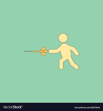 Fencing player fencer swordsman athletes vector image