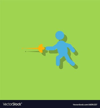 Fencing player fencer swordsman athletes vector image