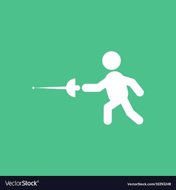 Fencing player fencer swordsman athletes vector image