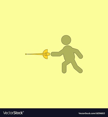 Fencing player fencer swordsman athletes vector image