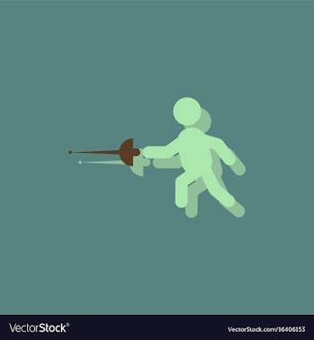 Fencing player fencer swordsman athletes vector image