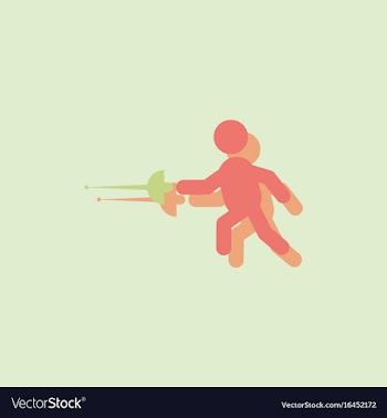 Fencing player fencer swordsman athletes vector image