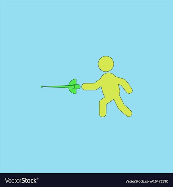 Fencing player fencer swordsman athletes vector image
